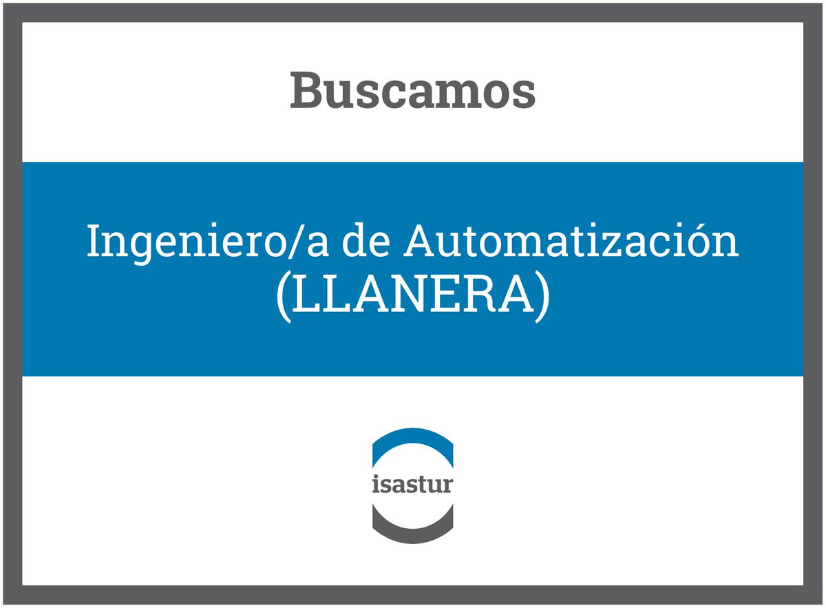 ISASTUR's tweet photo. ISASTUR selecciona Ingeniero/a de Automatización Senior (Llanera, Asturias) para incorporarse a proyectos industriales y energéticos de gran envergadura en el equipo de ISOTRON. +INFO: https://t.co/OSIF3smlQD https://t.co/Fl0FkMJE8j