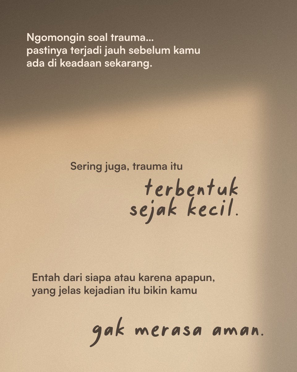 gkdi_official's tweet image. KALAU POSTINGAN INI LEWAT, TANDANYA ADA YANG TUHAN MAU INGATKAN SAMA KAMU 🫂

Bahwa ternyata, ada sosok anak kecil yang tersembunyi dalam diri… Mungkin dia merasa kesepian, dan udah waktunya kamu ngomong sesuatu sama dia

#innerchild #trauma #kecil #kasih #kristen #gkdiofficial