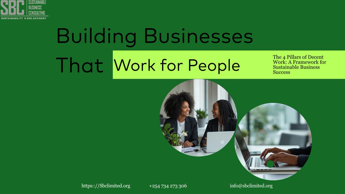 sbclimited_org's tweet image. From fair pay and  safe conditions to employee voice, the 4 pillars by the International Labor 

Organization drive stronger, more resilient SMEs.
SBC supports businesses to turn these into action.

#DecentWork #ESG #SMEs #Sustainability #FutureOfWork #SocialImpact