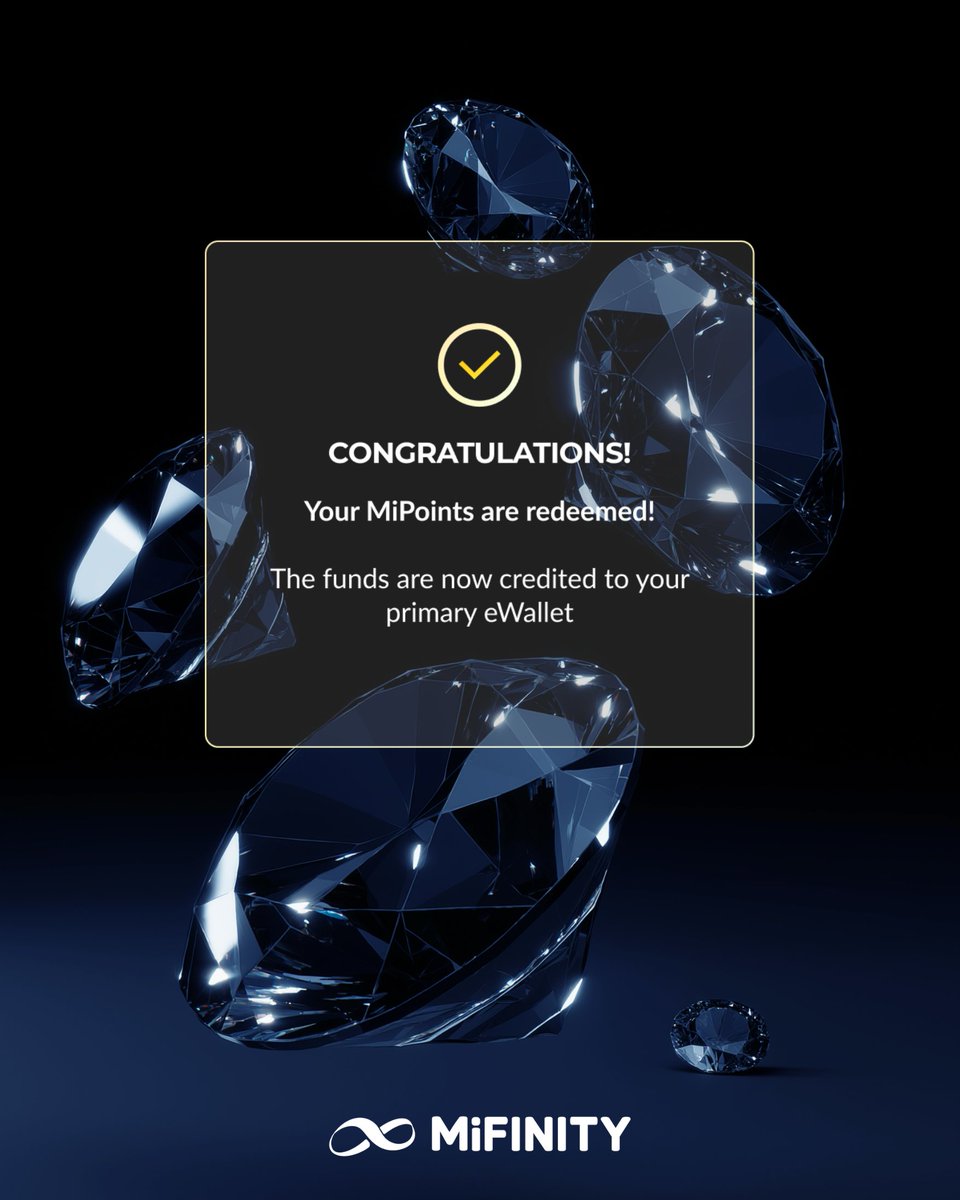 MiFiPayments's tweet photo. 𝐌𝐢𝐏𝐨𝐢𝐧𝐭𝐬 don’t just sit there. 💎 Redeem them into account credits and keep your MiFinity balance moving.

#loyalty #MiRewards #MiPoints https://t.co/CMQyszlJI3