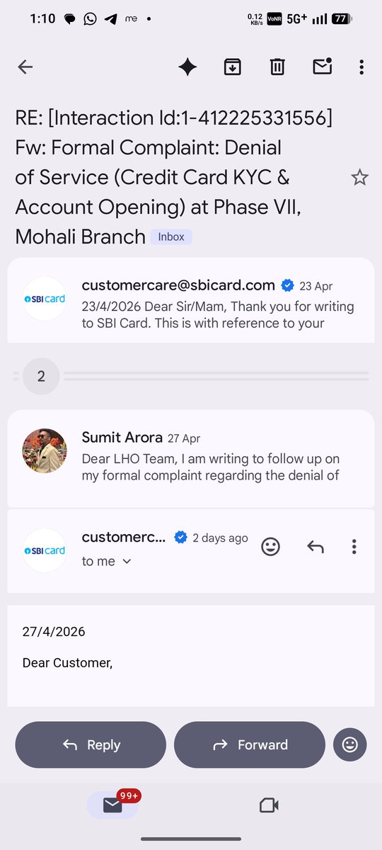 SumitAr74530396's tweet photo. Multiple time complaint raised cpgram portal and NCH national consumer helpline register but without permission and signature my complaint close officers totally wrong now action my complaint my contact number you DM @TheOfficialSBI @OfficialSBICare https://t.co/JgAABkckM8