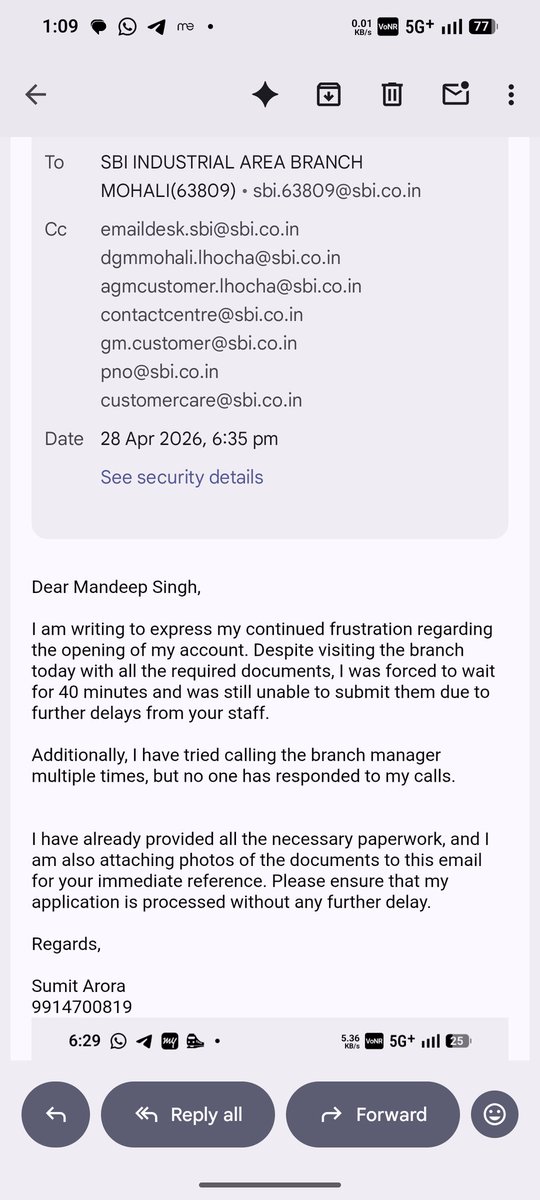 SumitAr74530396's tweet photo. Multiple time complaint raised cpgram portal and NCH national consumer helpline register but without permission and signature my complaint close officers totally wrong now action my complaint my contact number you DM @TheOfficialSBI @OfficialSBICare https://t.co/JgAABkckM8