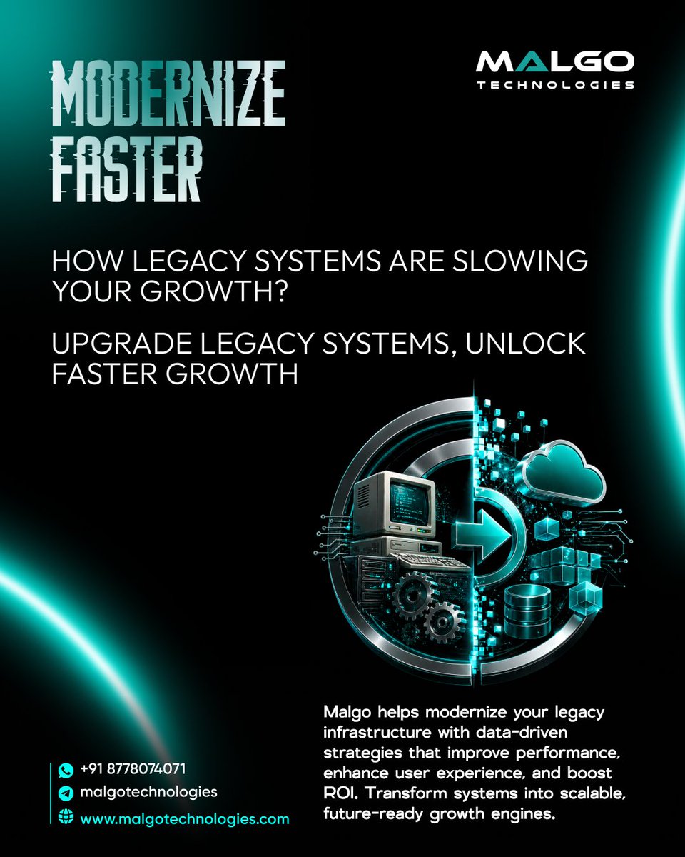 malgotech's tweet image. Outdated systems slowing your growth?

Modernize with Malgo Improve performance, enhance UX, and boost ROI with data-driven legacy upgrades.

Future-ready starts now: malgotechnologies.com/legacy-moderni…

#LegacyModernization #DigitalTransformation #Malgo