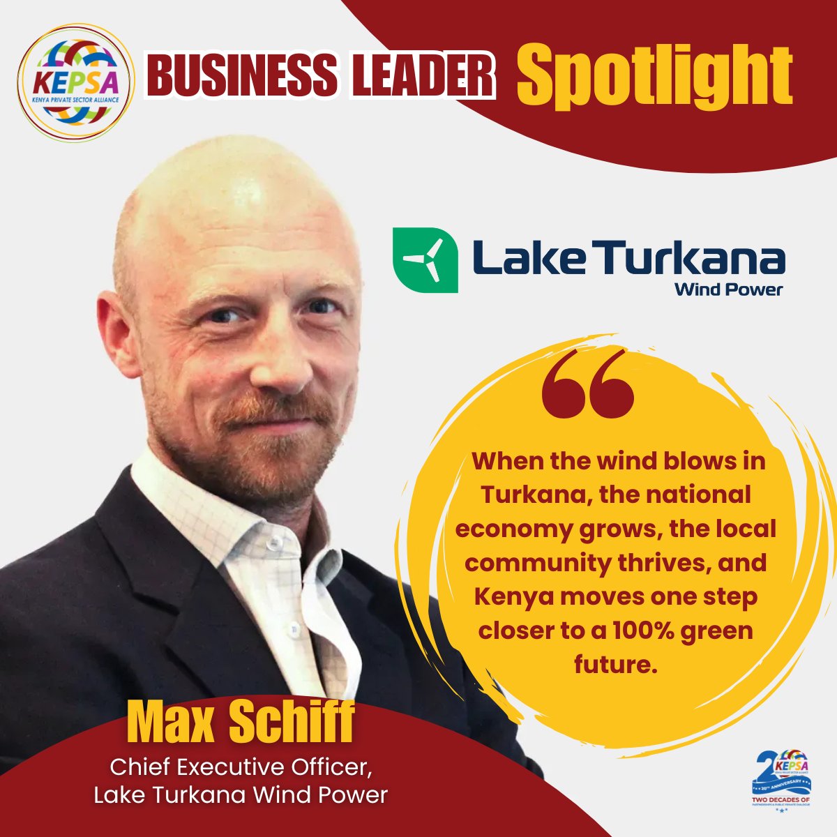 KEPSA_KENYA's tweet image. .@LTWPOfficial stands as Africa’s largest wind farm, providing roughly 12% of Kenya's national energy. Under the leadership Max Schiff, the organisation focuses on delivering low-cost, #renewable power

Read on ▶️kepsa.or.ke/blog#blog/the%…
#BusinessLeaderSpotlight