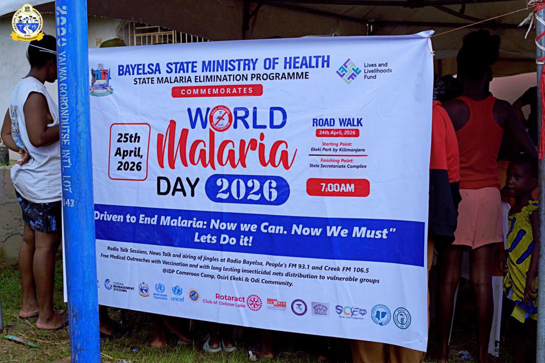 bysphcb's tweet photo. The fight against malaria starts with us.

Together, we are taking decisive action one compound at a time.
Today’s outreach at Bakassi Returnees Community in Ekeki marks another step toward a healthier, malaria-free society. 

Through prevention, awareness and strong community collaboration, we can reduce the burden of malaria and save lives.

#bayelsastateprimaryhealthcareboard
#bysphcb
#bayelsahealthmatter
#Healthgistbybysphcb
#EndMalaria
#WorldMalariaDay