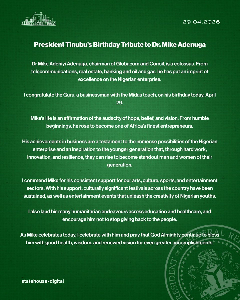 Presidency Nigeria tweet media