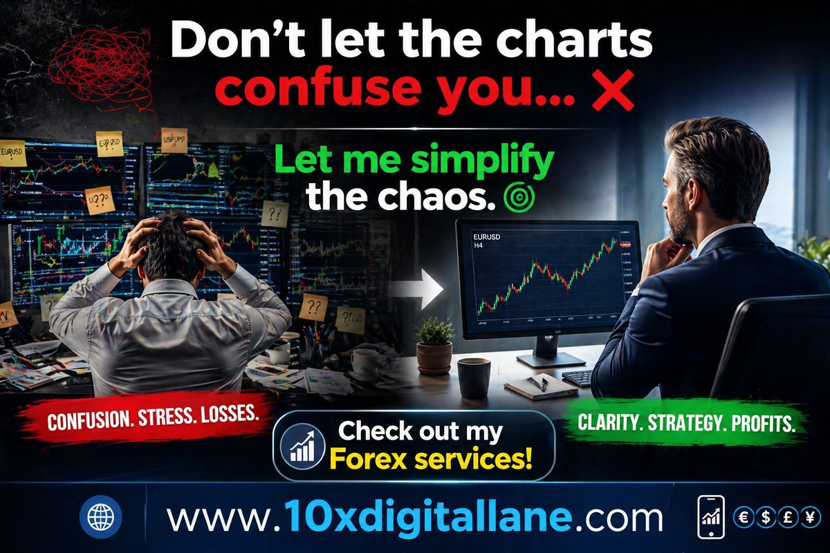 10xDigitallane's tweet photo. Don’t let the charts confuse you... ❌ 
Let me simplify the chaos. 🌀 
Check out my Forex services! 

📲 https://t.co/HueV5f3WiG https://t.co/cLWGZ8ImtI
