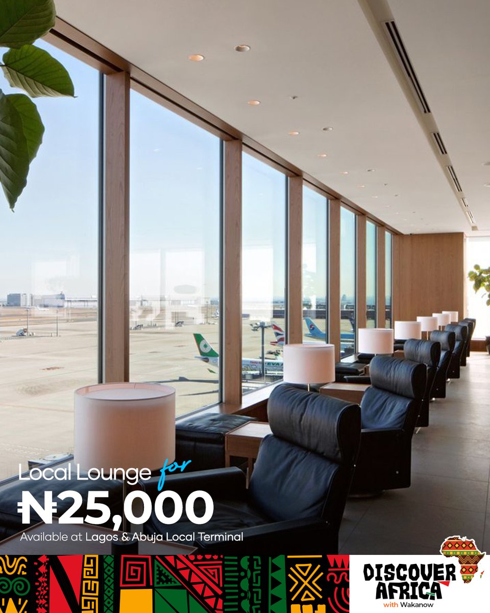 Wakanowdotcom's tweet image. Every great trip deserves a great start. 

Book your Airport Lounge access with us today on wakanow.com/travel-addons.

Let's Go!

#TravelWithWakanow #AirportLounge #TravelSmart