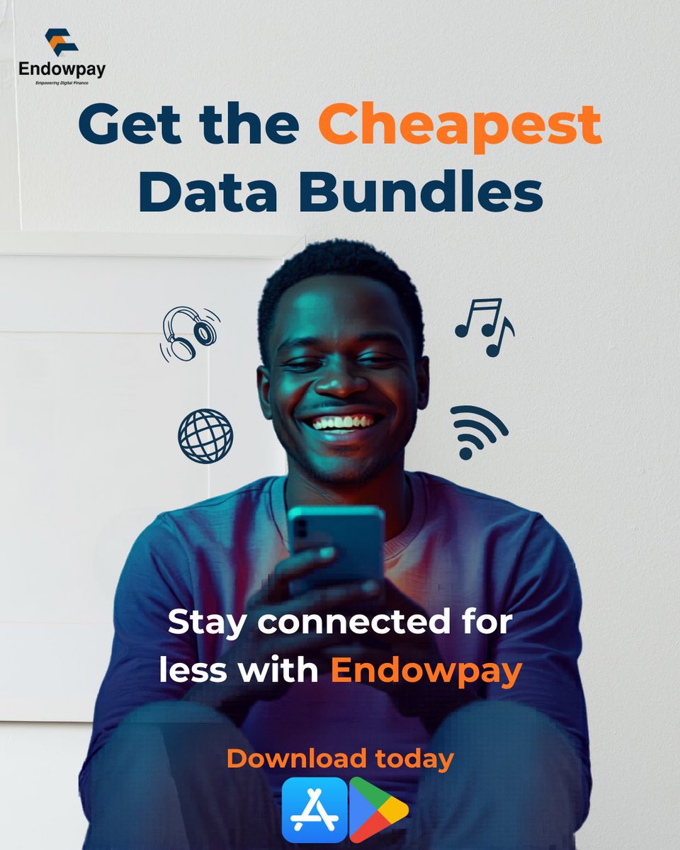 endowpay's tweet photo. Cheapest data, zero stress. 📶
Stay connected without breaking the bank only on Endowpay.

#Endowpay #CheapData #DataBundles #StayConnected #AirtimeAndData #FintechNigeria #SmartSpending https://t.co/VwPGRjIViH