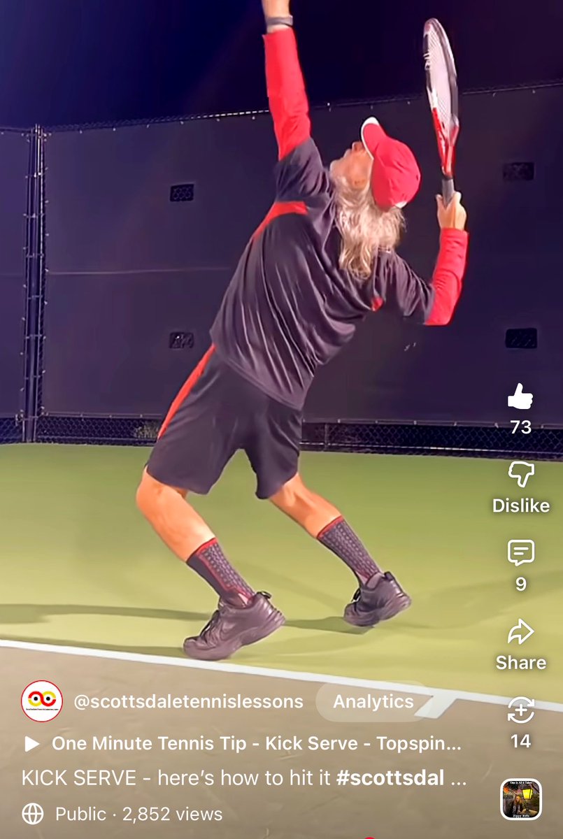The kick serve … great weapon in tennis 🎾 just be sure to always stretch properly pre match to protect against lower back injuries ‼️

👇Subscribe to find out more👇

YouTube.com/@ScottsdaleTen… 

#Scottsdale #TennisLessons #KickServe #BackProblems #BackInjury #KJtheTennisPro