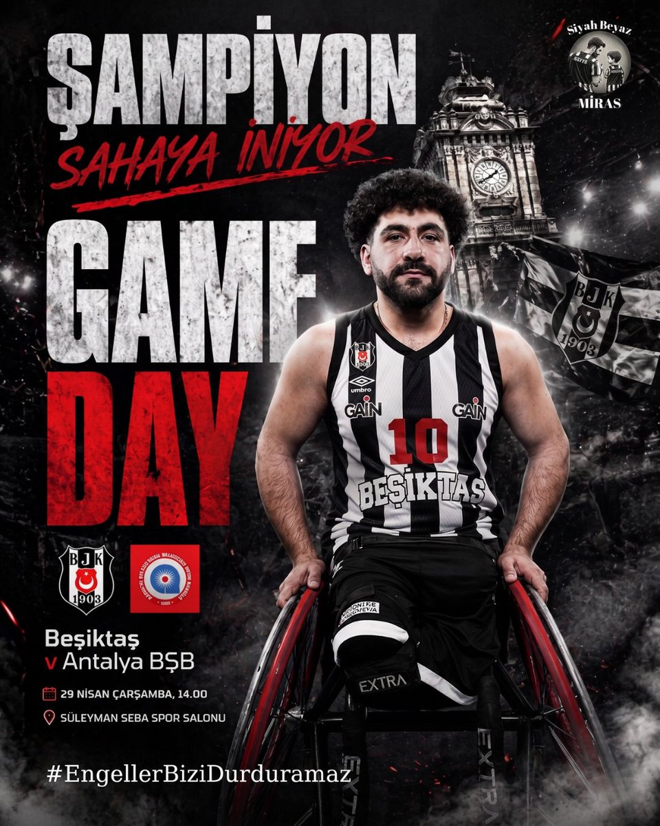 Avrupa Şampiyonu gururumuz Demir Pençeler sahaya iniyor! 🦅🔥 

Muhteşem bir mücadele ile EuroCup3 Kupasını müzemize getiren Demir Pençeler, şimdide Lig Şampiyonluğu için mücadelesine devam ediyor.  

📍 Süleyman Seba Spor Salonu
 🗓 29 Nisan Çarşamba
⏰ 14:00 
🏀 Beşiktaş vs