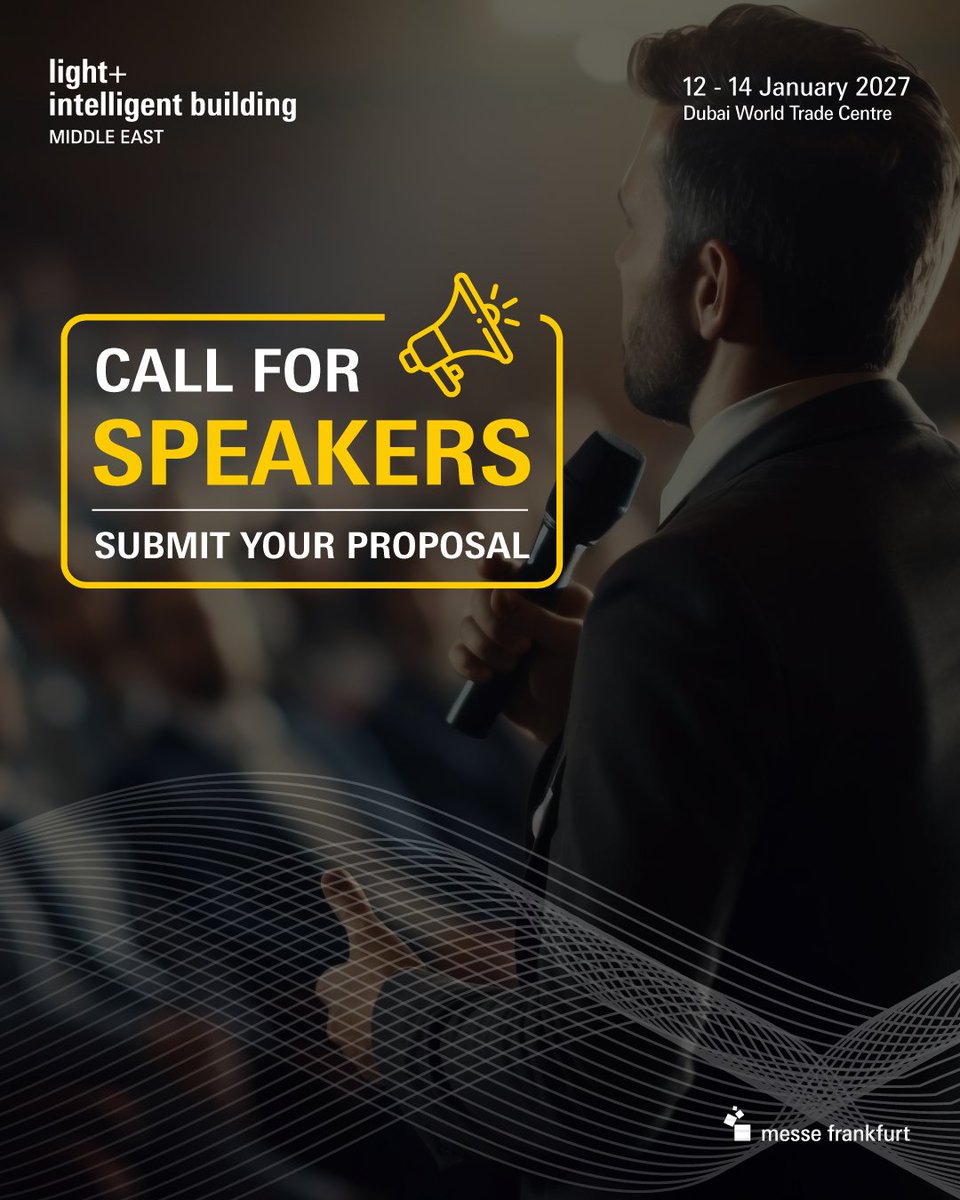 lightbuildingme's tweet photo. We’re inviting industry experts to share bold ideas, and forward-thinking strategies shaping the future of lighting, intelligent buildings, and smart integrated spaces at InSpotLight &amp; Smart Building Summit.

📩 Submit your proposal by 29 May 2026: https://t.co/YxDkkH33m4 https://t.co/SfMmgZ04xO