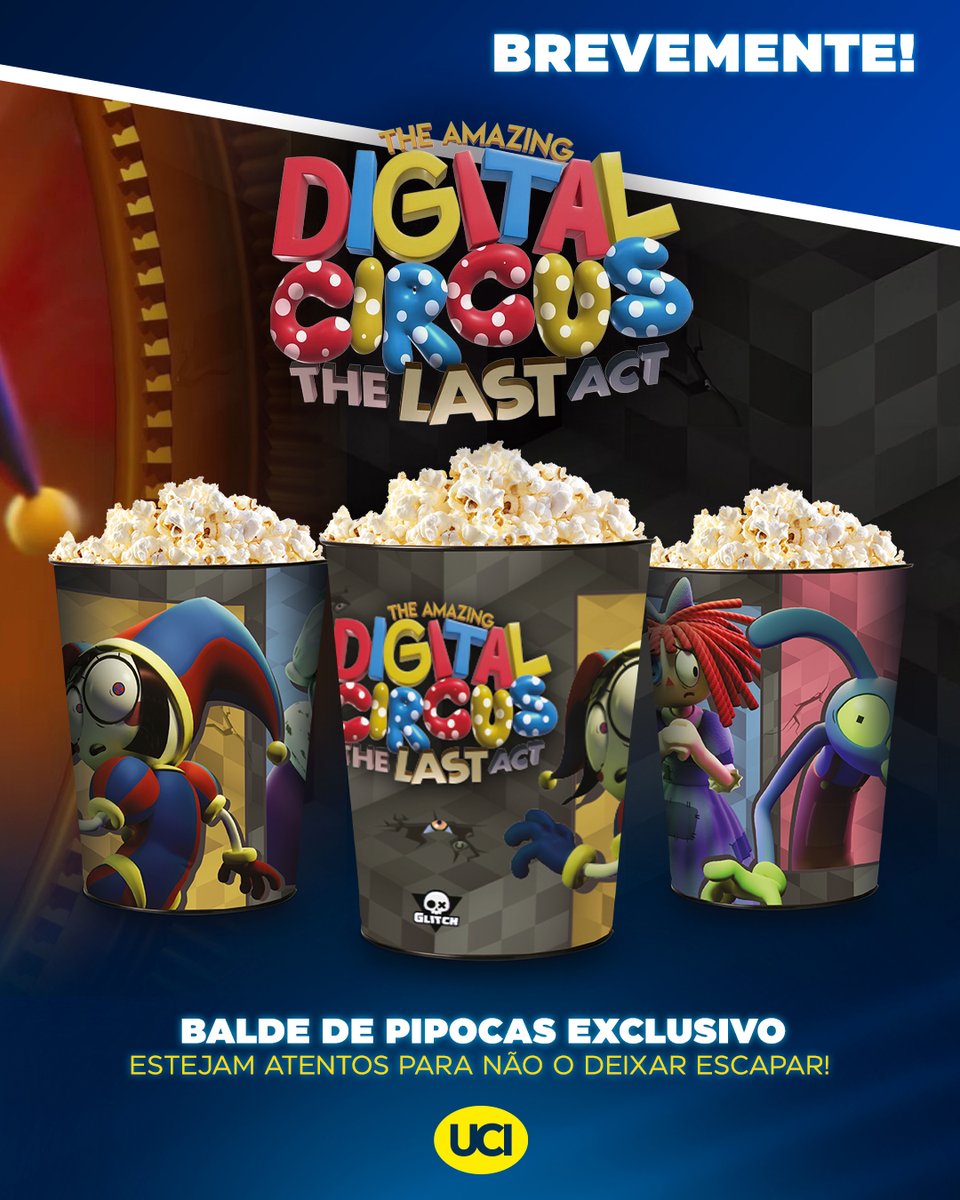 CinemasUCI's tweet photo. Chegou o dia! 🙌 Já podem comprar os vossos bilhetes para "The Amazing Digital Circus: The Last Act"! Preparados para assistir ao "Último Ato" no #cinema? Let´s go! 👉 https://t.co/j4sIbp48b5 https://t.co/Mt7VvyvIEf