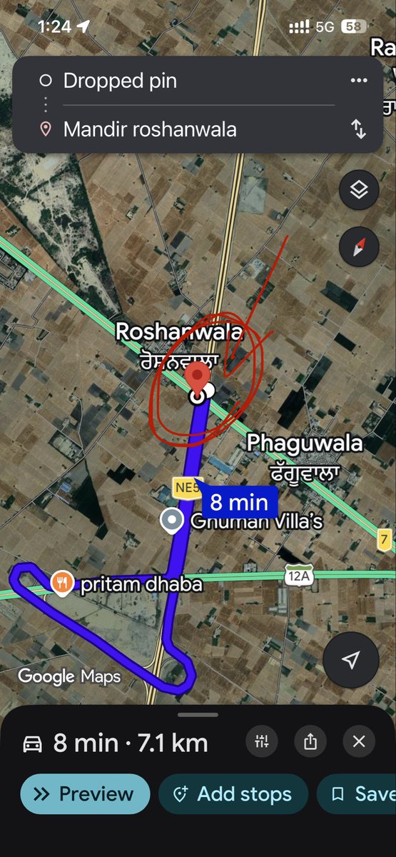 parmjit86's tweet photo. @NHAI_Official @nitin_gadkari @DetoxTravellerr Dear NHAI why a direct interchange between NH-7 and NE-5 is not there. We need to take extra 7 kilometers to connect to NH-7. Please rectify this big loophole🙏🏻 https://t.co/uNGp6ILrwG
