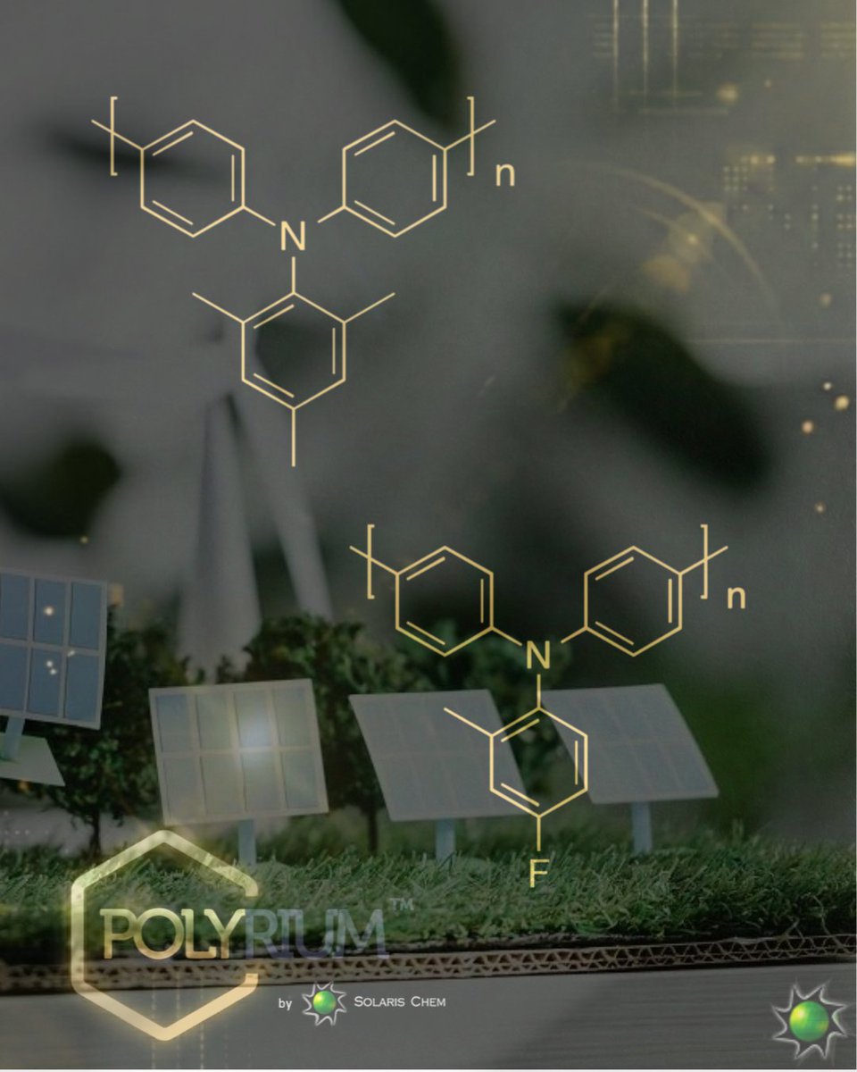 solarischem's tweet photo. Optimizing perovskite solar cells? Our Polyrium™ PTAA is an exceptional hole-transporting, electron-blocking polymer. We offer precise molecular weights from 5 to 1000 kDa to match your exact fabrication methods and formulations. ☀️ https://t.co/O2DRsZ7ajs