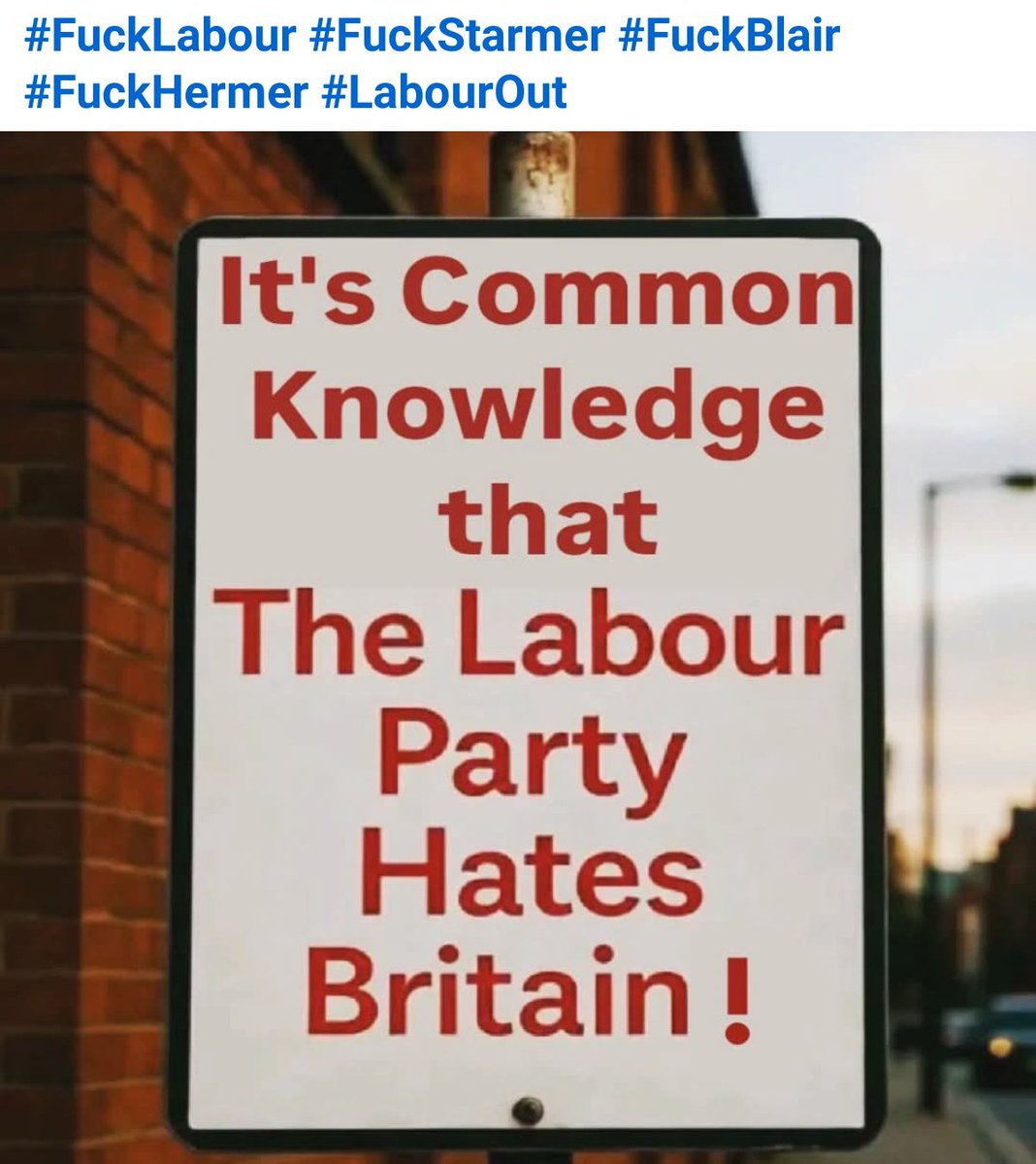 I  TRULY FUCK'NHATE LABOUR &amp; EVERYFUCK'NTHING THEY STAND FOR ~ THE ANTISEMITIC ~ WOKE ~ HAMAS APPEASING ~ DEVIOUS ~ DESPOTIC ~ GLOBALIST ~ TREACHEROUS ~ TREASONOUS ~ TRAITOROUS ~ SOCIALIST ~ MARXIST ~ COMMUNIST ~ DAVOS FAVOURING ~ FABIAN SOCIETY OBEYING ~ EU LOVING TWATS!