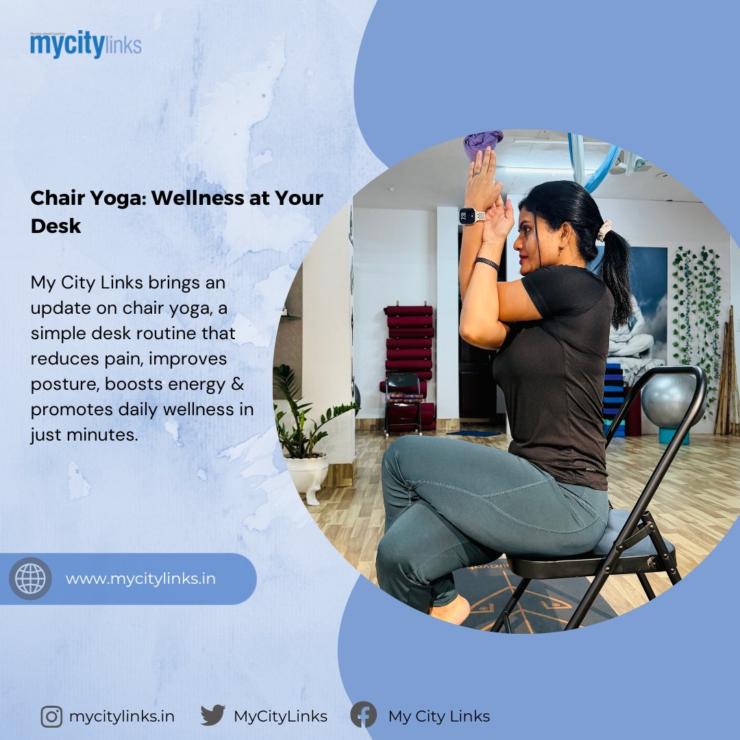 MyCityLinks's tweet photo. In today’s fast-paced corporate life, long hours at the desk often lead to back pain, stiff shoulders, and low energy. But what if your chair could become your wellness space?

Read More: https://t.co/DXKEIHgdCi

#chairyoga #deskexercise #workplacewellness #healthylifestyle https://t.co/agUkSI1lH1