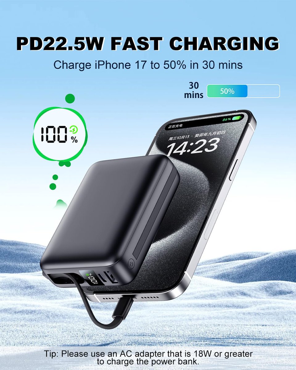 MASON89020's tweet image. Charge fast, stay unstoppable⚡
PD22.5W fast charging keeps your day powered up.
#PortableCharger #PowerBank #FastCharge #PD22.5W #TechEssentials #AmazonFinds #BatteryBank #iPhoneCharger #TravelTech #OnTheGoPower #PhoneAccessories #QuickCharge #TechGadgets #GadgetLovers