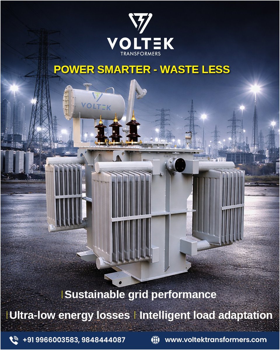 voltek_official's tweet image. Power smarter. Waste less.
We deliver energy-efficient transformer solutions that drive sustainable performance for tomorrow’s grid.

📞 +91 9966003583
🌐 voltektransformers.com

#VoltekTransformers #EnergyEfficiency #SmartPower #SustainableEnergy #PowerSolutions
