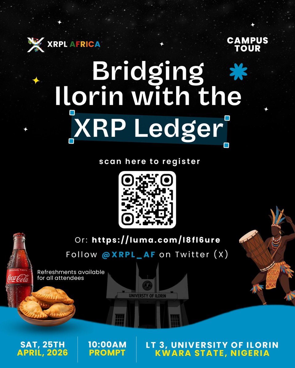 MubarakAbd73376's tweet photo. Last Saturday, together with my community, VeritasDAO, we executed an initiative I’m truly proud to share.

It began when @dcambist_onch reached out to me on behalf of the @XRPL_AF with an interest  to host an event at my university. I was offered to  take the lead on organizing, and I gladly accepted.

With the collective effort of VeritasDAO, the XRP team, and a dedicated group of volunteers, we successfully delivered the event “Bridging Ilorin with XRP Ledger” recording over 650 registrations and more than 400 physical attendees.

Alhamdulillah.

This milestone reflects what’s possible when strong communities collaborate with clear intent and execution.

Special thanks to all my friends at VeritasDAO @That_young_girl
@malik5313090513 @ballerbee19
@Cyclase_lams @0x6595 @Cloudine77 @Bigjeeb57 @0x_Meiza  @mayormaxi10 @Jiggz1975  @Ma7nae amongst others  for making this a sucess!

If you’re a founder or builder looking to host impactful IRL events to expand awareness around your project, I’m open to collaborations feel free to reach out.

Once again, congratulations to everyone involved in making this a success. Let’s keep building.🔥