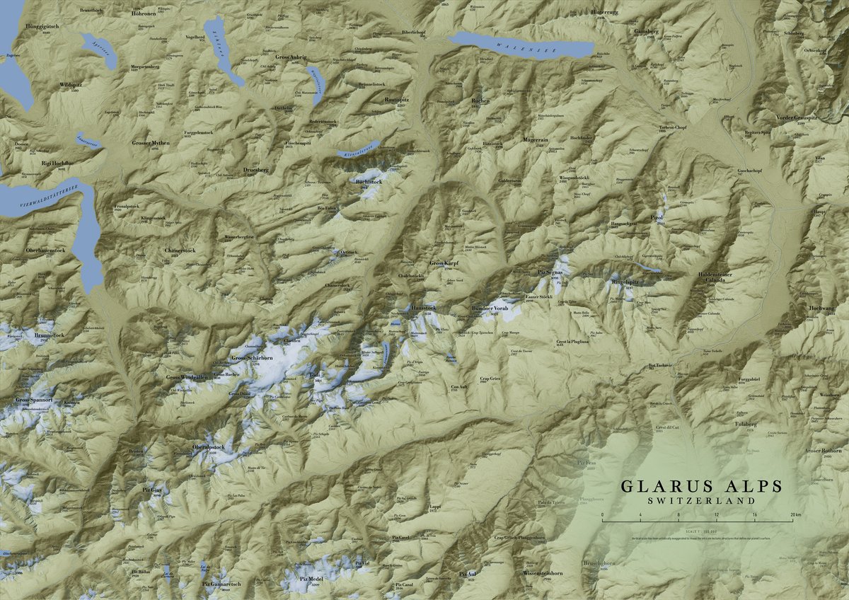 verygoodmaps's tweet image. Glarus Alps in Switzerland. First version is with traditional NW lighting. Second one is SE lighting. SE-lighting does not look weird unless you put a NW version right next to it. So it's alright to try different lighting options. Rendered with Blender.
#Switzerland #Alps #GIS
