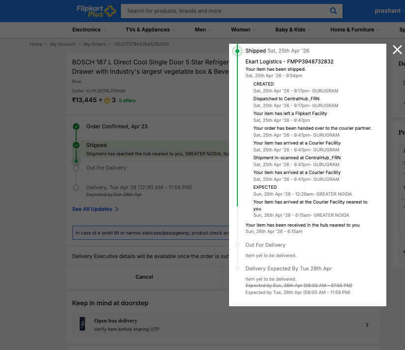 niteshk01_'s tweet image. ₹13,445 blocked for 6 days. Can't order elsewhere.This is financial harm.  
Formal escalation email already sent to Grievance Officer + Nodal Officer.
@Flipkart — 24 hours.Then Consumer Court under Consumer Protection Act 2019.   #FlipkartFail #ConsumerRights #EkartLogistics
