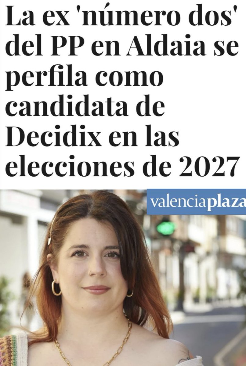 decidix's tweet photo. 🙋🏼‍♀️ Paula García, regidora no adscrita d'Aldaya que, despuix de la dana, va deixar el PP per "l'abandó del partit als seus votants" s'incorpora a Decidix.

🤩 ¡Benvinguda, Paula! Pots llegir la notícia completa en:

https://t.co/j8GmBbW7h7 https://t.co/tLJTqzlDOc