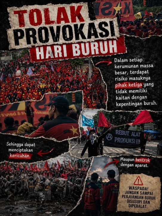 Ayo rayakan May Day dengan damai! Mari suarakan aspirasi buruh tanpa provokasi, demi masa depan yang lebih baik. Bersama kita wujudkan perubahan! 🌟✊
