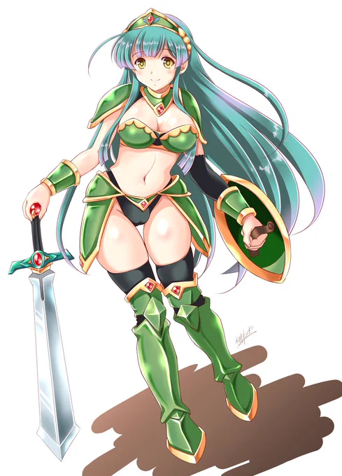 東北ずん子公式さんがみどりの日で ずん子ビキニアーマー上げていたので 以前描いたずん子ビキニアーマーを #みどりの日