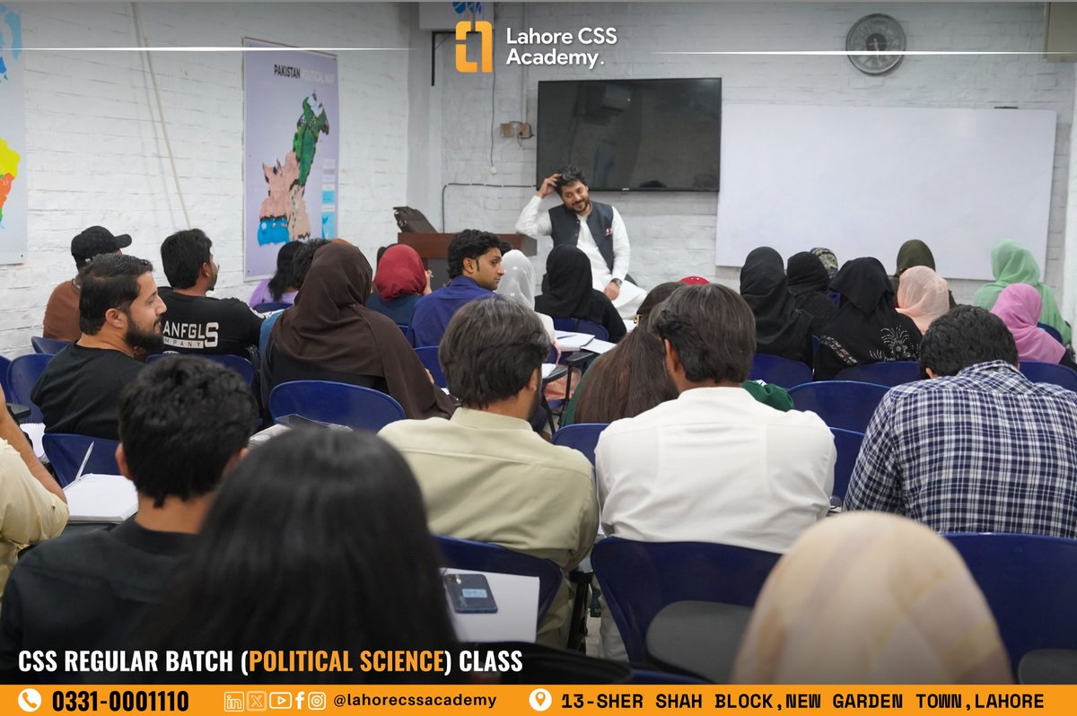 lahore_css's tweet photo. CSS Regular Batch (Political Science) Class

📞 Register Now: 0331 0001110
📍 Lahore CSS Academy, 13 Sher Shah Block, Garden Town, Lahore

#LCA #CSS2027 #CivilServices #LahoreCSSAcademy #CSSFuture #CSSDreams #CSSExams #CSSCoaching #CSSTraining #CSSPreparation #CSSSuccess https://t.co/HAUn71Hj1V