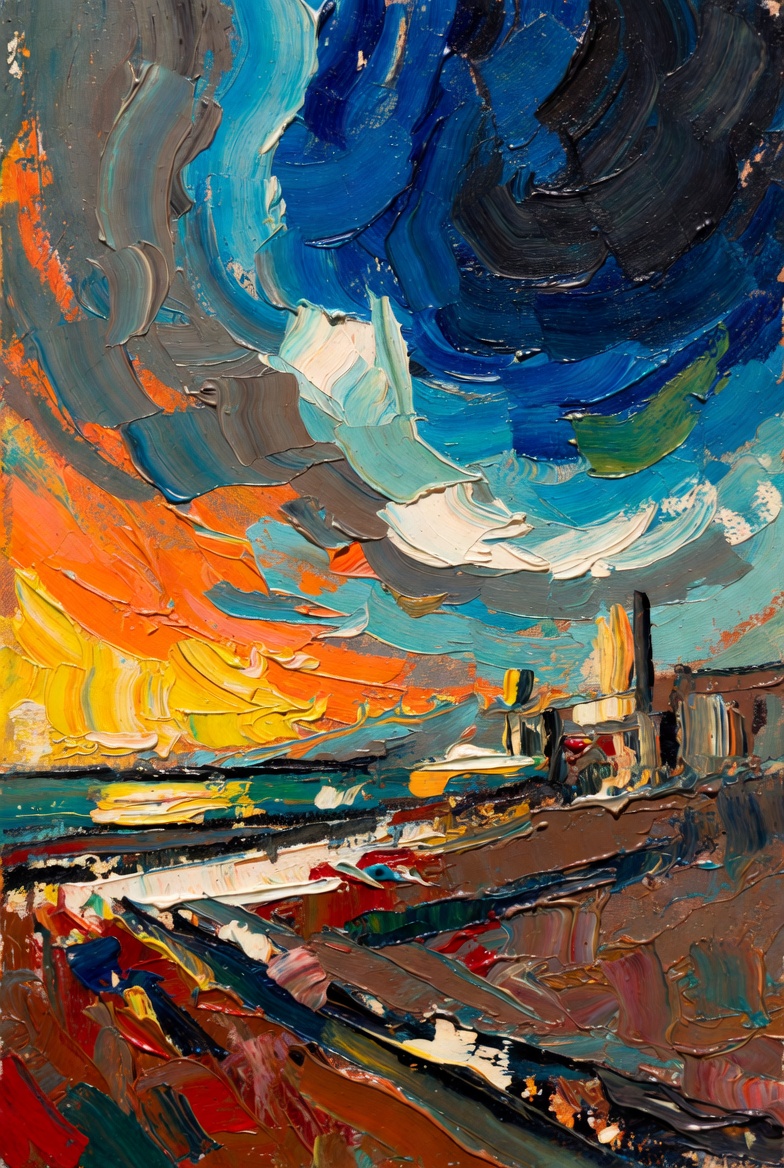 AArtshock's tweet image. Impressionist landscape

#painting #abstract #art #aiart #impasto #oilpaint #impressionist