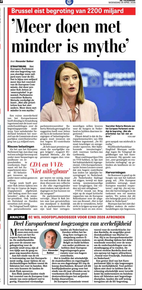 2200 Miljard Euro 🤡
En welke partij staat weer te juichen en stemt hier direct vrolijk mee in? 
Natuurlijk, <a href="/D66/">D66</a>.

Het is godsgeklaagd. Wat een onvoorstelbaar tuig 🫩