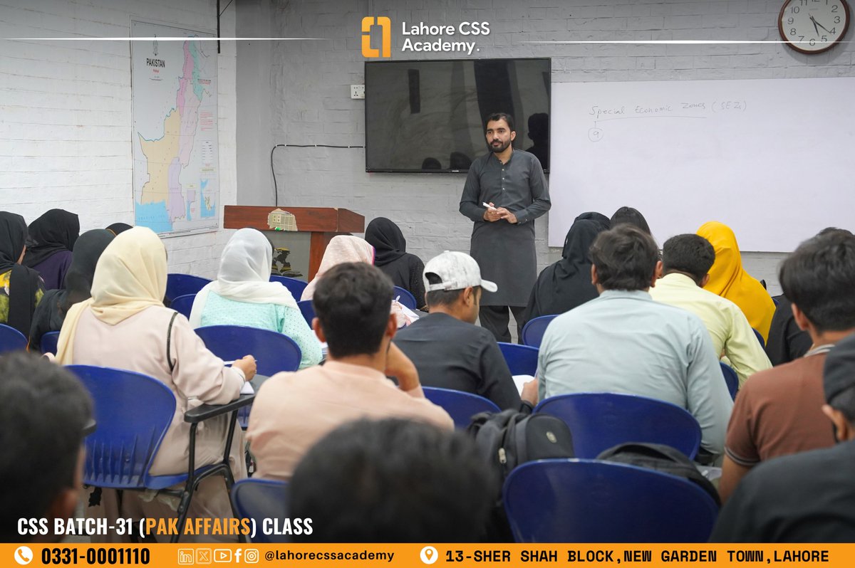 lahore_css's tweet photo. CSS Batch-31 PAKISTAN AFFAIRS CLASS With Sir Sajid Malik

📞 Register Now: 0331 0001110
📍 Lahore CSS Academy, 13 Sher Shah Block, Garden Town, Lahore

#LCA #CSS2027 #CivilServices #LahoreCSSAcademy #CSSFuture #CSSDreams #CSSExams #CSSCoaching #CSSTraining #CSSPreparation https://t.co/tINSyeNC42