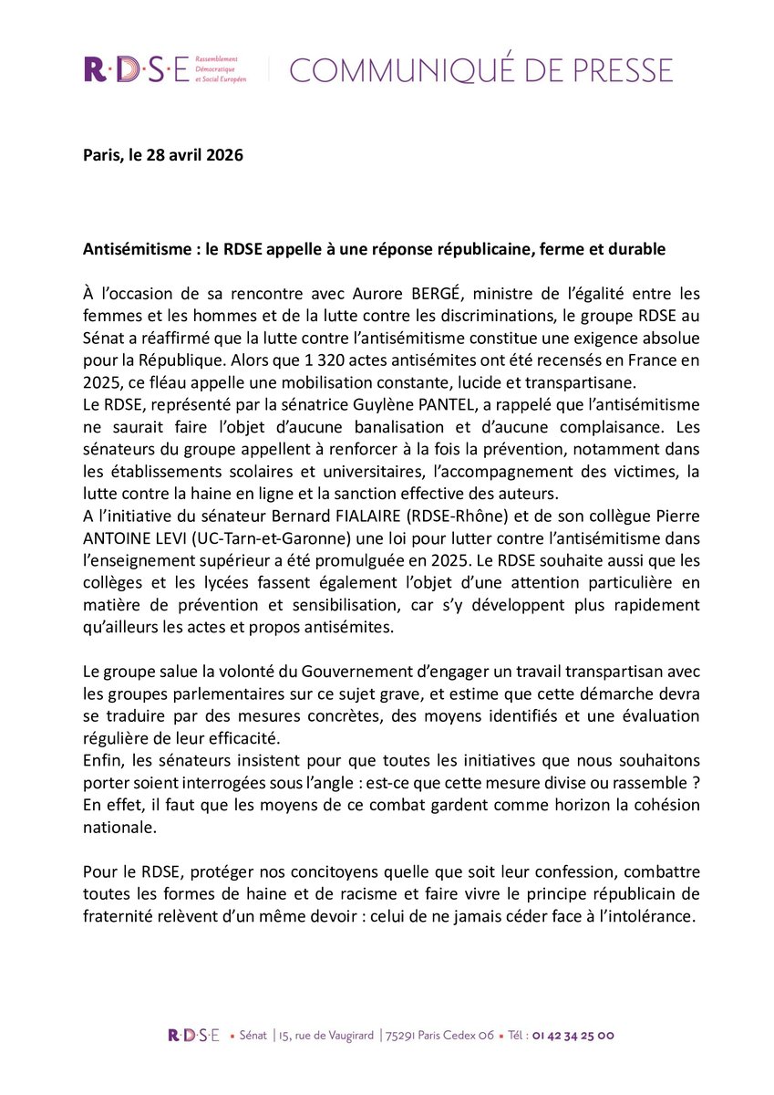 Sénateurs RDSE tweet media