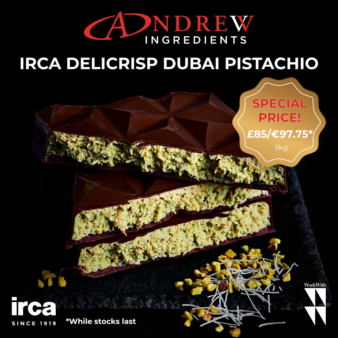 AndrewIngred's tweet image. Premium pistachio on promotional price 💚
IRCA Dubai Delicrisp Pistachio crisp, rich &amp;amp; ready-to-use for standout, on-trend bakes 🍰🍪🍫
Order now while stocks last ⚡
#Pistachio #SpecialOffer #IRCA #BakeryInspo #AndrewIngredients