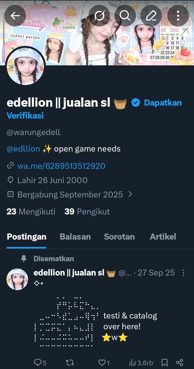 edellion || jualan sl, gift skin, robux 🧺 tweet media