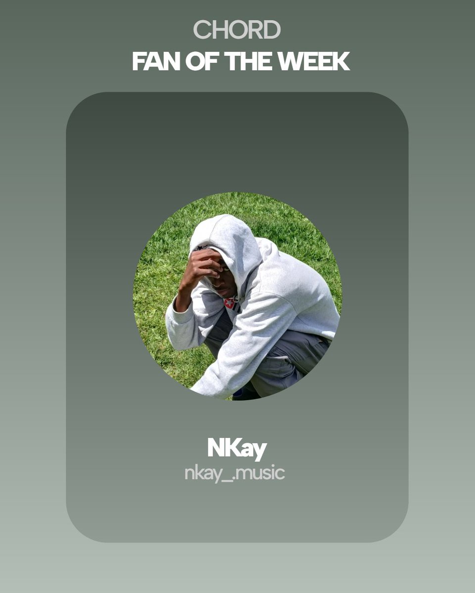 chordmusicgroup's tweet photo. Fan of the Week: NKAY_Music 

Thank you for growing with us and being part of the journey. 🤍

#chordshow #chordmusicgroup https://t.co/gGhAm0DGUR