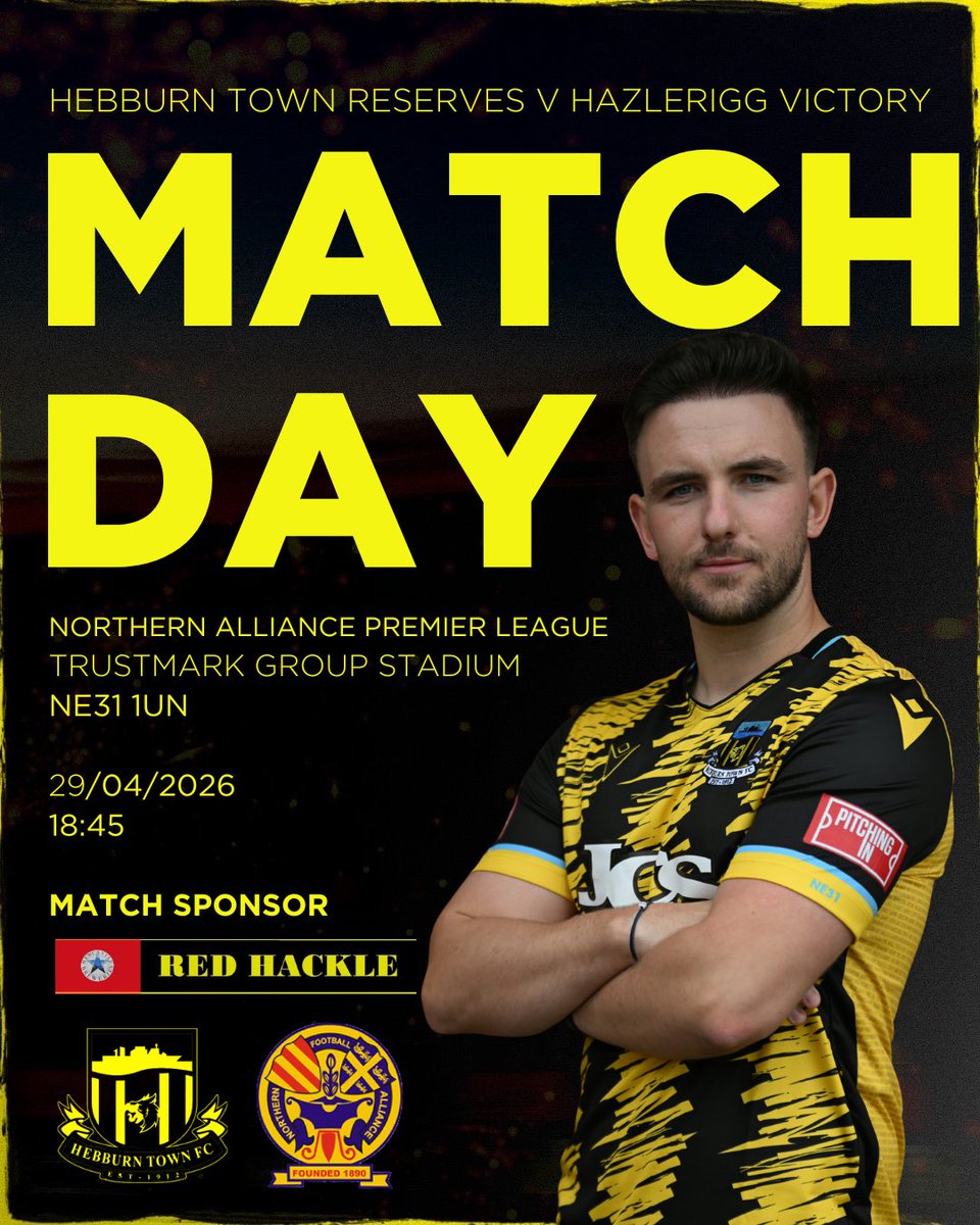 townreserves's tweet photo. 🏠Get yourself along to the Sportsy tonight to catch the Reserves as they take on @HVFC_2007 🐝

⚽️Kick off is 6:45pm.

Match Sponsor 🤝@RedHackleJarrow https://t.co/lpovhrnc4v