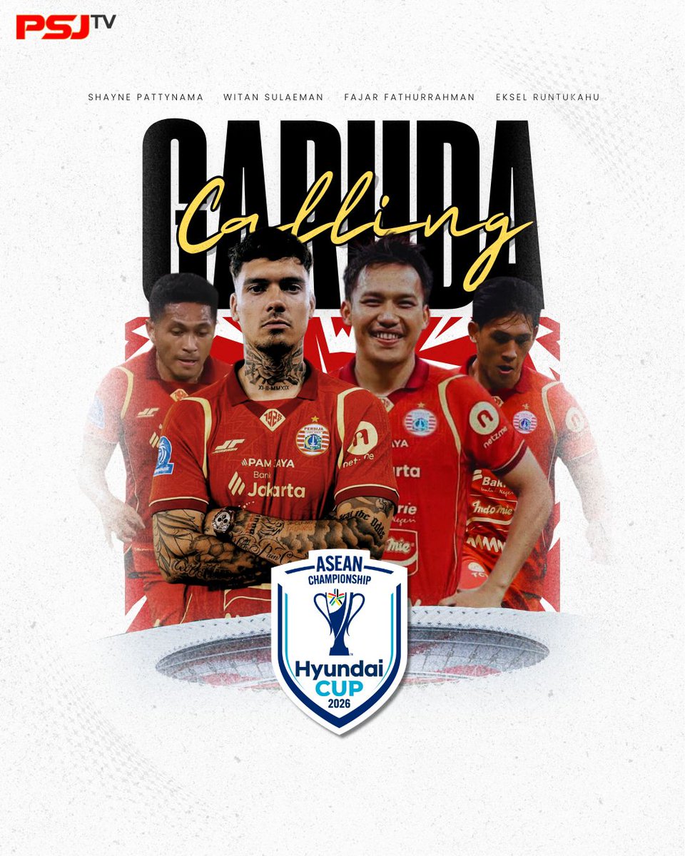 tv_psj's tweet photo. Empat pemain Persija mendapat panggilan untuk bergabung dalam pemusatan latihan Tim Nasional Indonesia untuk proyeksi Piala AFF 2026.
Berikan yang terbaik untuk Indonesia, Can!🔥
#persija #garudacalling #timnasindonesia #psjtv https://t.co/PcFa0UZ7NZ