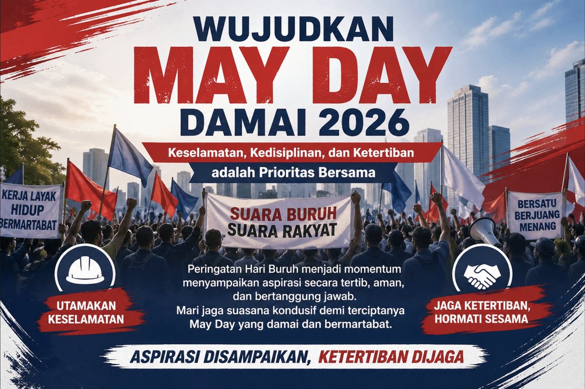 LOCKOFTHEWEEK1's tweet photo. Ayo guys, sambut hari buruh dengan aksi damai! Kita tunjukkan semangat positif dan nggak terprovokasi! Bersatu untuk masa depan yang lebih baik! 💪✨ https://t.co/4877UBHoXG