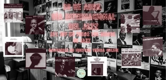 SiteMusicWeb's tweet photo. 30 de abril – Día Internacional del Jazz 🎶
 15% OFF en todos los discos de jazz 
📅 Solo por el 30 de abril
🌐 Disponible en nuestra tienda online https://t.co/g0CJdlidak