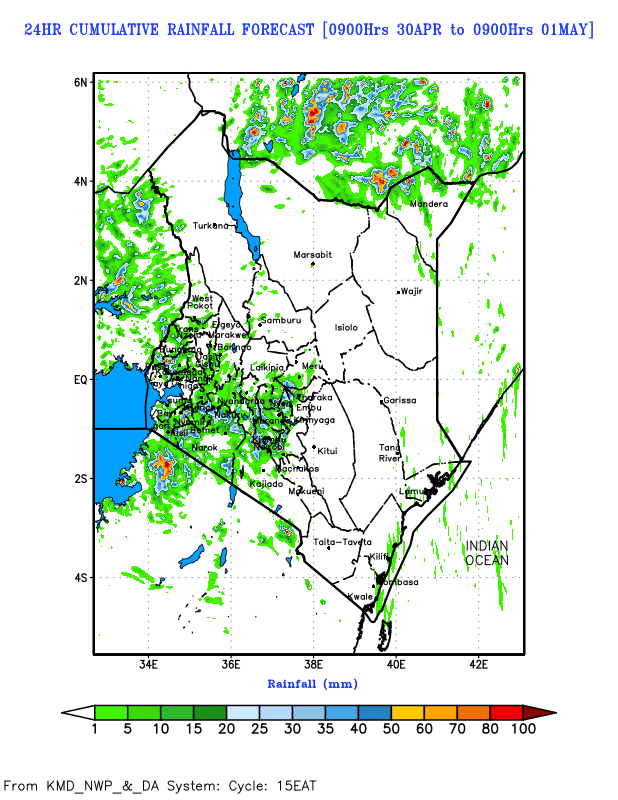 MeteoKenya's tweet photo. As we prepare for the Labour Day celebrations and the long weekend, ⛈️ rainfall is expected to continue in several parts of the country, especially over the Highlands East and West of the Rift Valley, the Rift Valley, the Coast, and Northeastern Kenya.

⛈️⚠️Heavy rainfall events are likely to occur in some parts of these regions.

🌍 Regional Highlights:
The Highlands West of the Rift Valley, the Lake Victoria Basin, and the Rift Valley
Morning: Rains over few places
Afternoon: Showers and thunderstorms over several places
Night: Showers over several places

North-western
Morning: Rains over few places
Afternoon: Showers and thunderstorms over several places
Night: Showers over few places. 

Highlands East of the Rift Valley
Morning: Rains over few places.
Afternoon: Showers and thunderstorms over several places
Night: Showers over several places. 

North-Eastern
Morning: Rains over few places
Afternoon: Showers and thunderstorms over few places. 
Night: Showers over few places

South-eastern lowlands
Morning: Rains over few places.
Afternoon: Showers and thunderstorms over several places. 
Night: Showers over few places.

Coast
Morning: Showers over few places. 
Afternoon: Showers over few places
Night: Showers over few places. 

📖 Read the detailed Daily Weather Forecast on: https://t.co/UCClbGwkZq