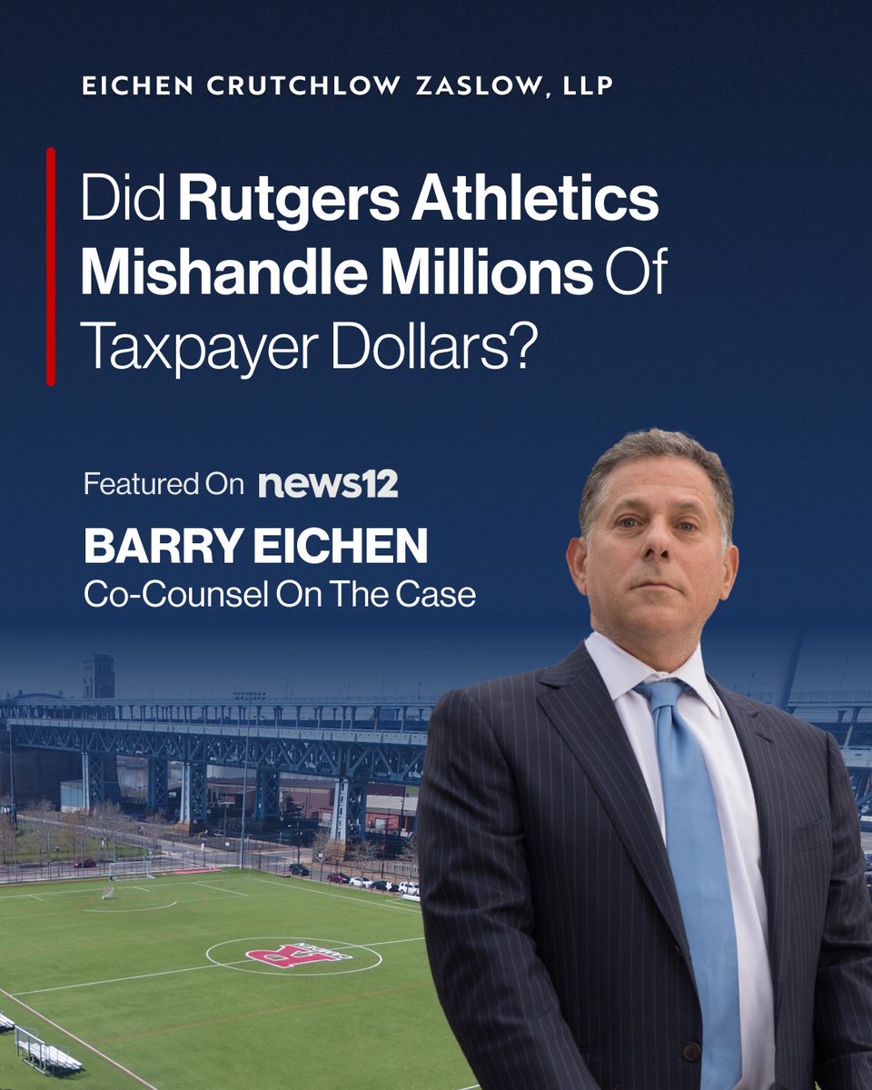 ECZLLP's tweet photo. At $78 million in debt, the Rutgers University Athletics Department is the target of a lawsuit alleging they wasted taxpayer dollars. The university received $27.2 million in taxpayer money. ECZ Shareholder Barry Eichen is serving as co-counsel: https://t.co/TtFK79koro https://t.co/B7BDzB8wsi