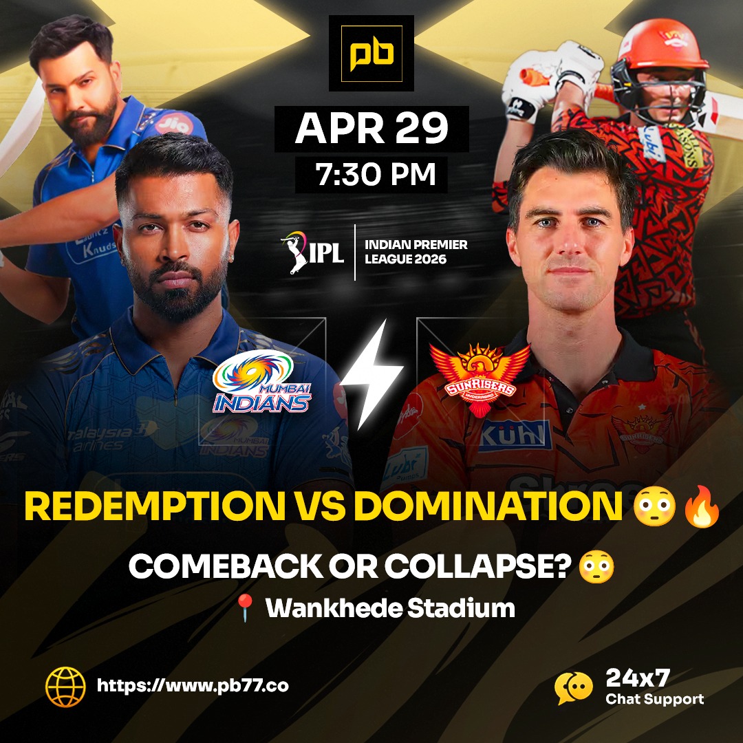 PremiumBet77's tweet image. Mumbai Indians on the edge 👀

Sunrisers Hyderabad in beast mode 🔥

Tonight = REDEMPTION or DOMINATION 😳💥

#MIvsSRH #GameOn #IPL2026 #MIvsSRH #MumbaiIndians