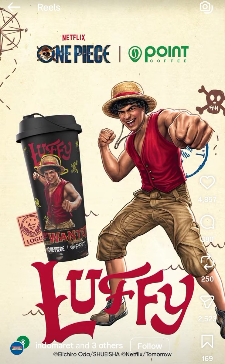 CuitanFilm's tweet image. Anjer, baru juga hype #Frieren collab sama #TomoroCoffee.

Eh bulan depan #OnePiece bakal collab sama #PointCoffee! 😲

Source: IG @pointcoffeeid