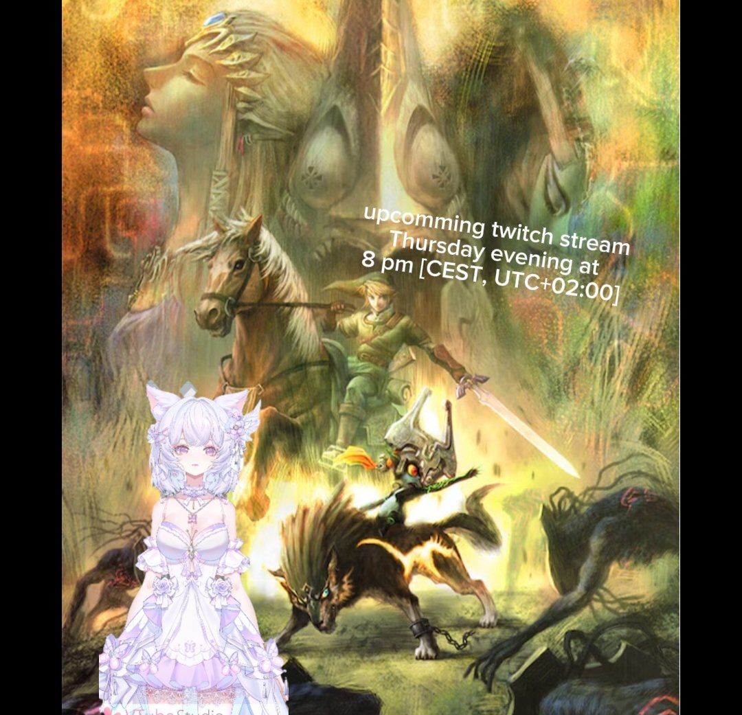 CoffieeCat's tweet image. Upcomming Twitch Stream~ Thursday 8 pm [CEST, UTC+02:00] 
Playing Twilight Princess || Part 3 

#foryoupage #zelda #twitchstream #ENVtuber #wolflink