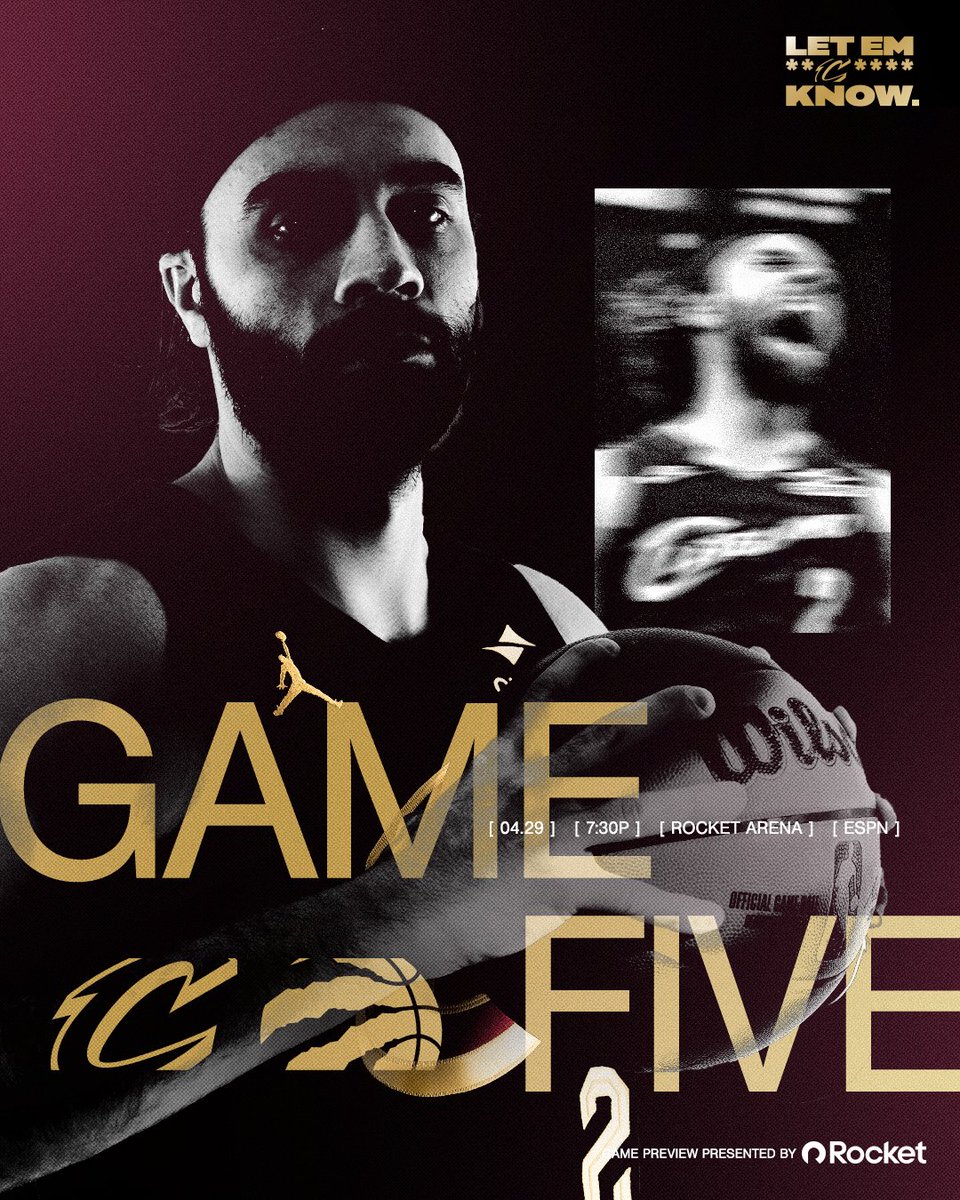 ROUND 1, GAME 5.

🕢 7:30PM ET 
📺 <a href="/espn/">ESPN</a> 
📻 <a href="/wmms/">100.7 WMMS</a>, La Mega 1300
📰 tinyurl.com/27d9d7jh

<a href="/RocketOTD/">Rocket</a> | #LetEmKnow