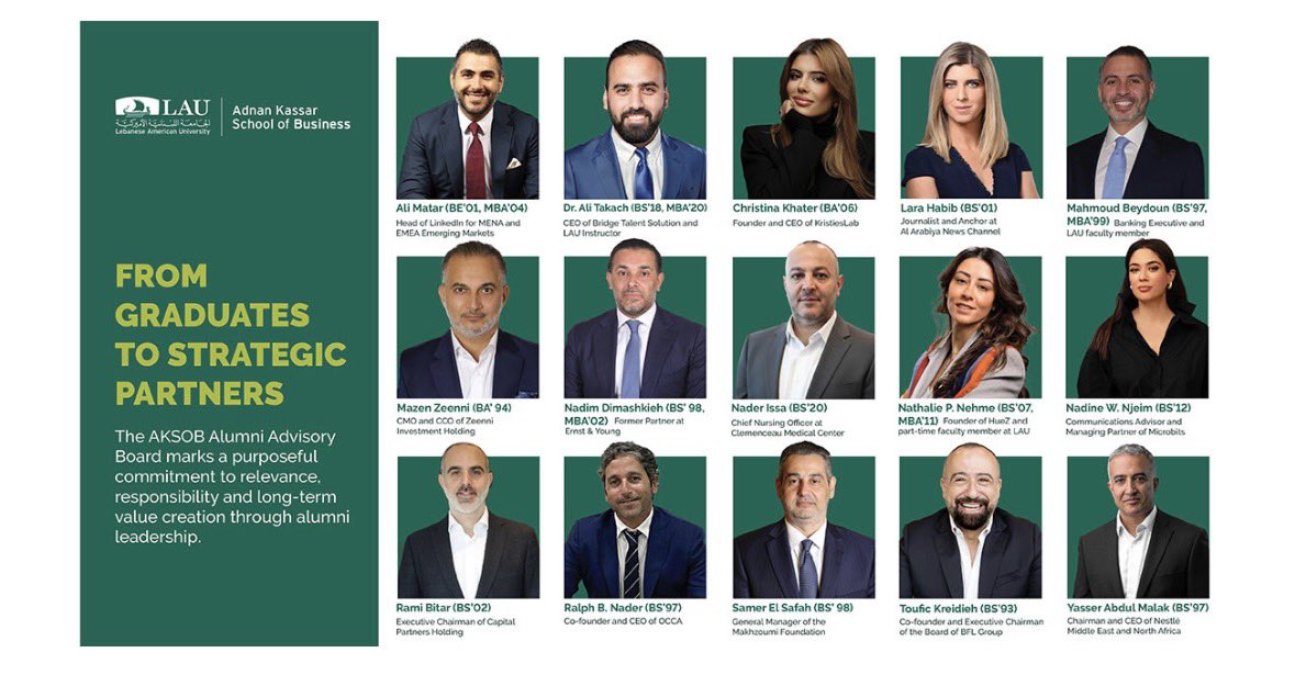 ssafah's tweet photo. From Graduates to Strategic Partners https://t.co/gOSGuO9yG6
The AKSOB Alumni Advisory Board marks a purposeful commitment to relevance, responsibility and long-term value creation through alumni leadership.
Proud to be serving and giving back my university. https://t.co/eiS3KBaQFh