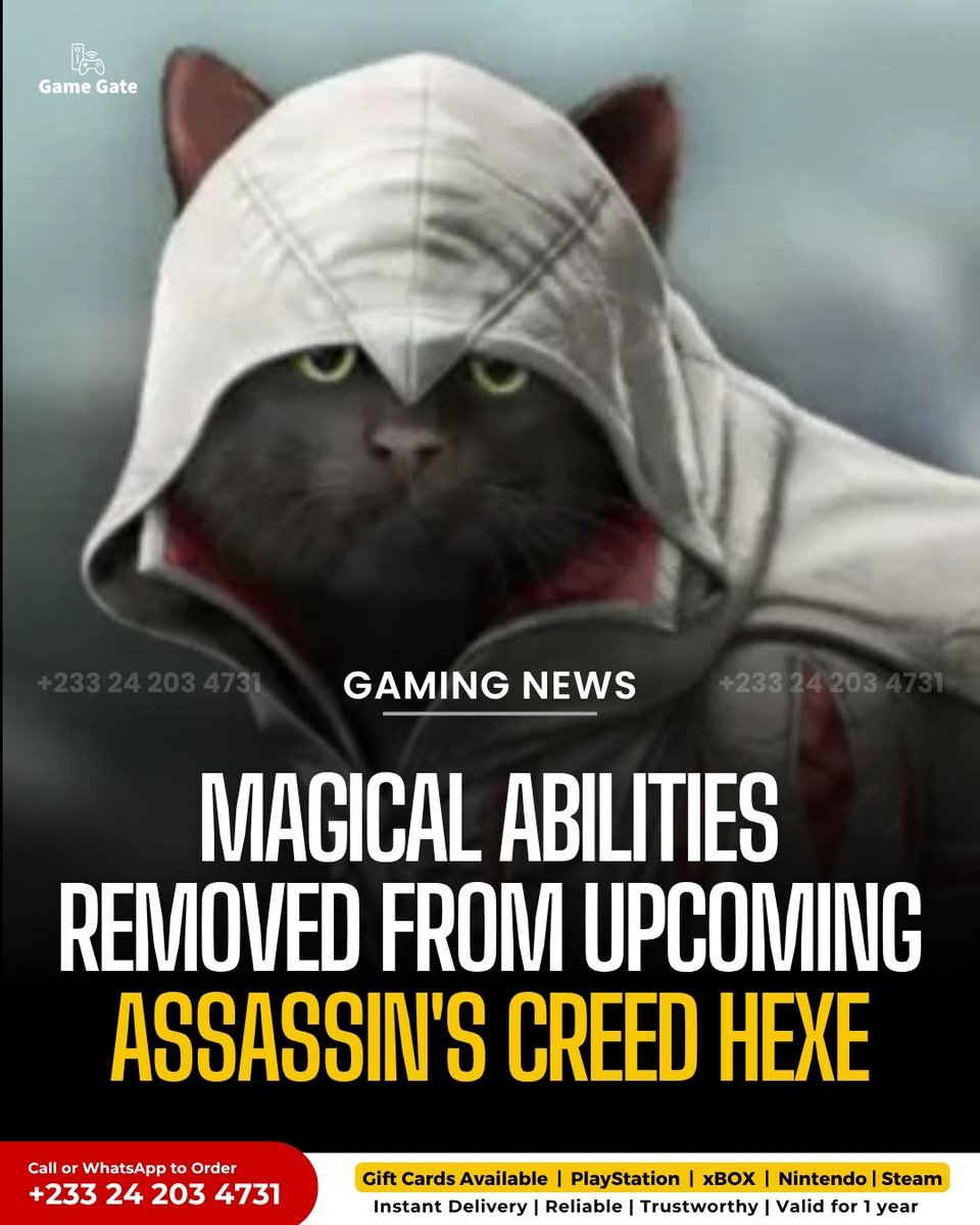 GameGateGh's tweet image. Magical Abilities Removed From Upcoming Assassin's Creed Hexe, Leak Suggests
#giftcard #ghana #gamegategh #playstation #Xbox #ps4 #ps5 #psn #gamer #videogame #gamingplug #GhanaGamers