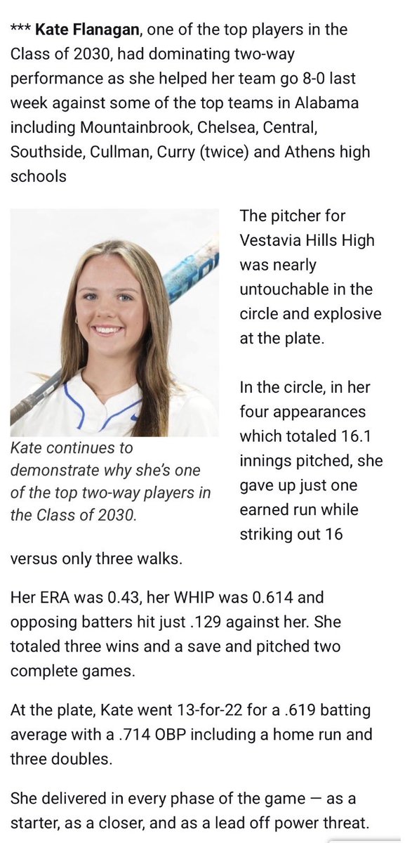 KFla2030's tweet photo. Thank you @LineDsoftball for recognizing me for the 2nd time this season as a  “National Player of the Week - Runner Up.” Honored to be mentioned amongst some of the best talent across the country. 

@boltscoach @bolts_2029 @coach_jenny2 @1rebelsoftball @velocitydoctor0 @TinsleyPerform @ExtraInningSB @THEWOWSB @LegacyLegendsS1 @MaxPreps @SoftbalAmerica @PrepSoftball @BigBoardSports @SBRRetweets @KateMalveaux @rykerzc @UGACoachTony @Syd_finch @Tpleasants17 @CoachNealPT @BethTorina @ShannonSaile @RussHeffley @KatieRepole @chelsw20 @Coach_Ricketts @liv_ferrell39 @CoachBBuchanan @CoachZack21 @ashleychastain @TopPreps @CoachTylka @SLSanders20 @Sam_Marder @CoachTaylor_W @UACoachMurphy @djgasso @DanielleGibsonW @FSU_CoachWilson @Coach_Shippy @coachcbartlett @Coach_JBloomer @JMan4514 @CoachStanton @_TimWalton @PRSTAGGS @MelyssaLombardi @KyleParmley